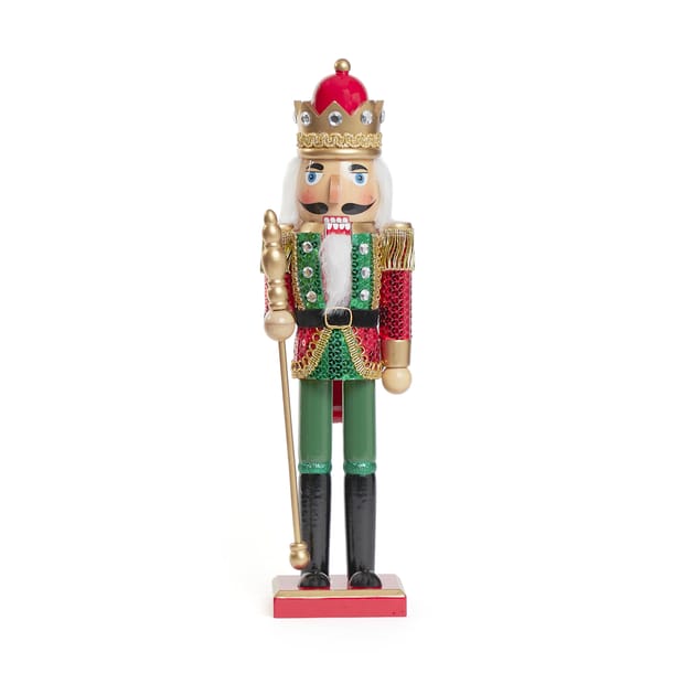 Festive Feeling 38cm Glitter Nutcracker Home Bargains