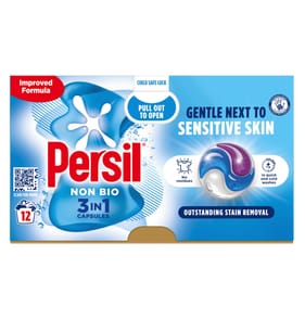 Persil 3in1 Washing Capsules 12 Washes - Non-Bio
