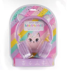 Cece Cat LED Light-UP Wireless Headphones - Purple