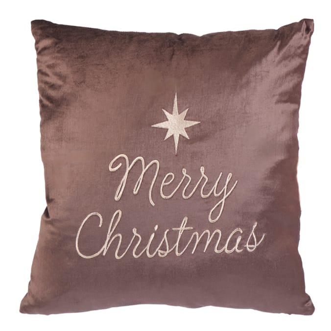 Winter Luxe Merry Christmas Velvet Cushion