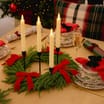 Festive Feeling Tapered Candle Holder Wreath