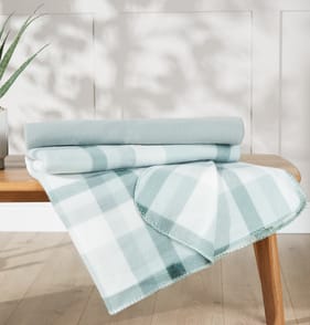 Home Collections Fleece Throw Twin Pack - Green/Green Pattern