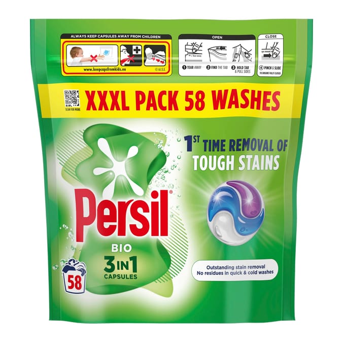 Persil 3 in 1 Washing Capsules Bio 58 washes