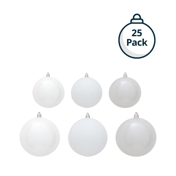 Festive Feeling Mixed Size Christmas Baubles 25 Pack