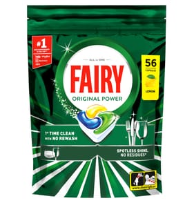 Fairy Original Power Dishwasher Tablets 56 Capsules - Lemon