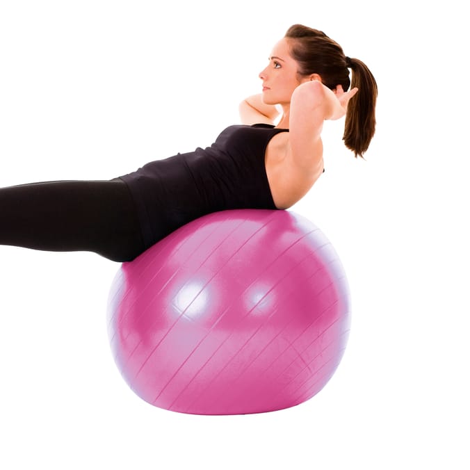 X Tone 65cm Yoga Exercise Ball with Pump Home Bargains