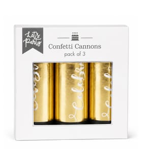 Let's Party Confetti Cannons 3 Pack - Gold