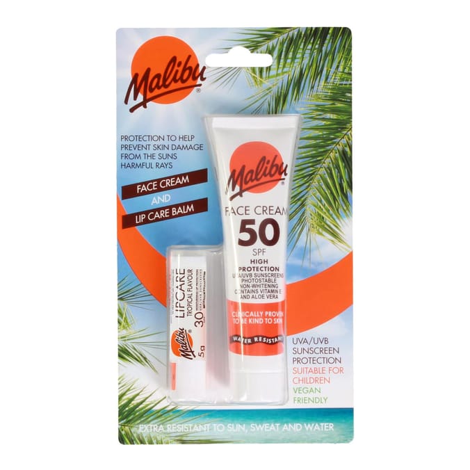 Malibu Face Cream - SPF50 40ml & Lipcare Balm 5ml  - SPF30