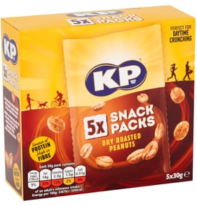 KP Dry Roasted Peanuts Multipack 5 Pack 150g