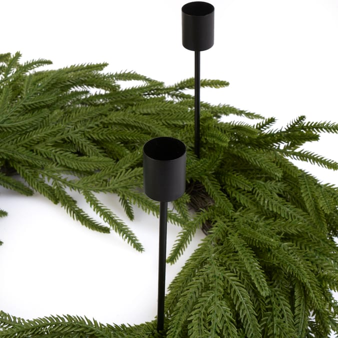 Festive Feeling Tapered Candle Holder Wreath