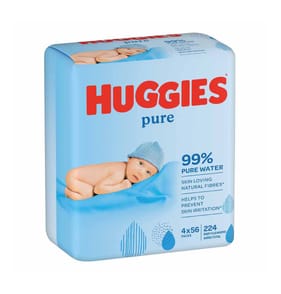 Huggies Pure Baby Wipes 4 Pack