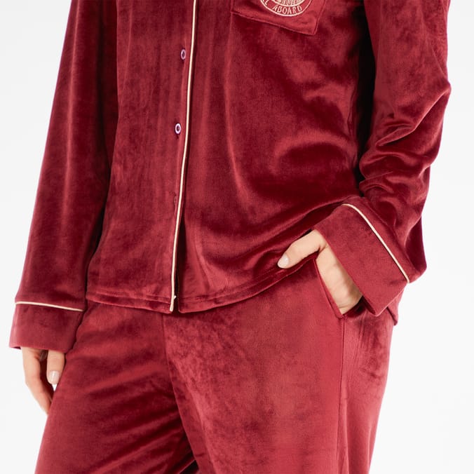 Burgundy Polar Express Ladies Pyjamas