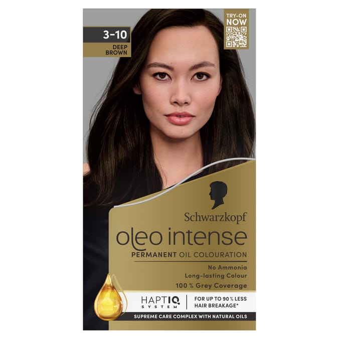 Schwarzkopf Oleo Intense Permanent Oil Colouration Hair Dye - 3-10 Deep Brown