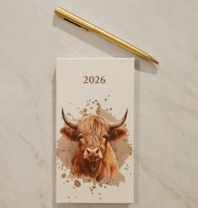 2026 Diary With Pen Set - Fluffy Cow