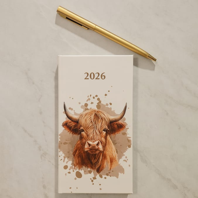 2026 Diary With Pen Set - Fluffy Cow