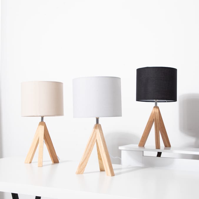 Home Collections Wood Tripod Table Lamp - Beige