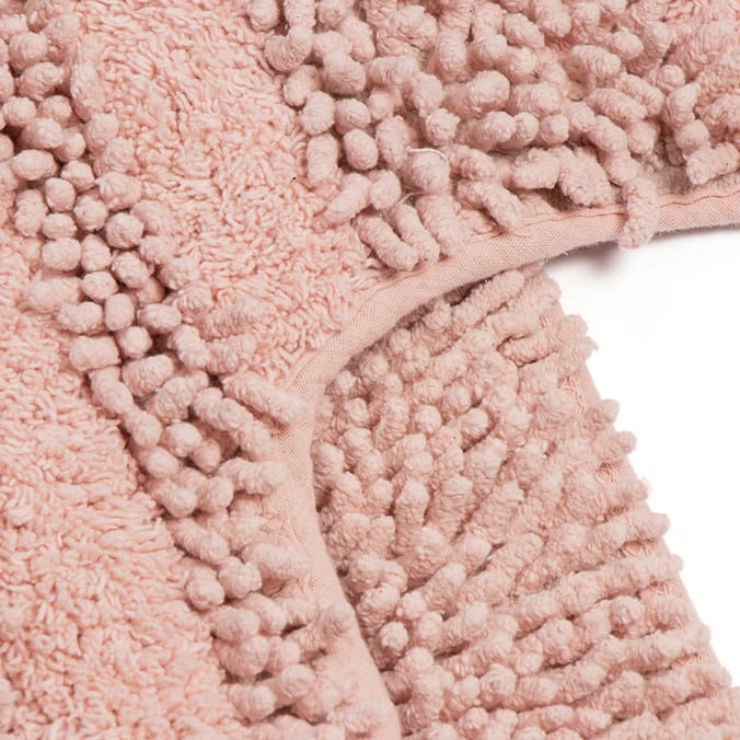 Home Collections 2 Piece Chenille Stripe Bath Mat Set