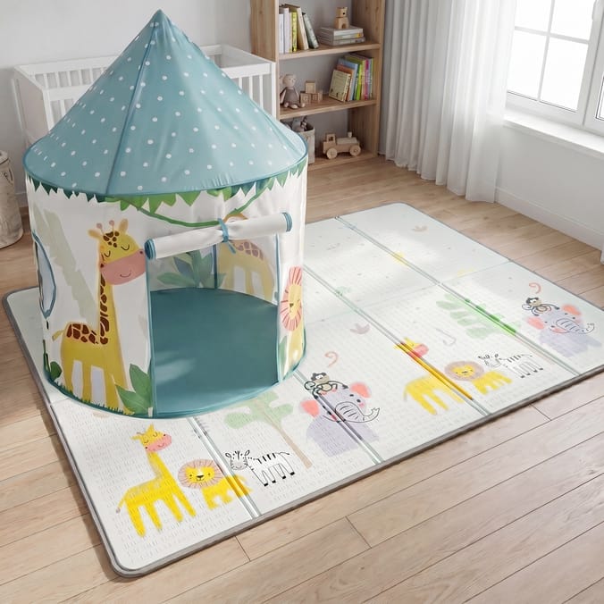 Liberty House Toys Kids Jungle Play Tent and Play Mat Set