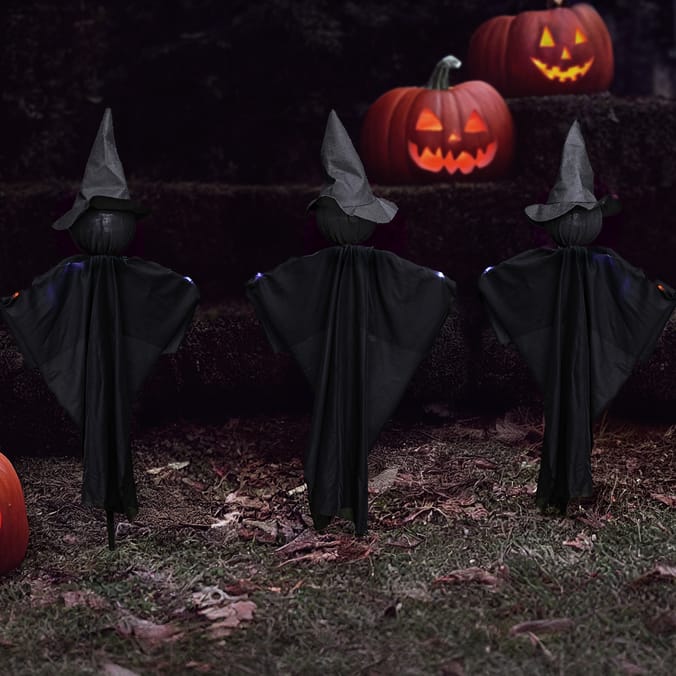 Hallow Scream LED Stake Lights 3 Pack - Witch