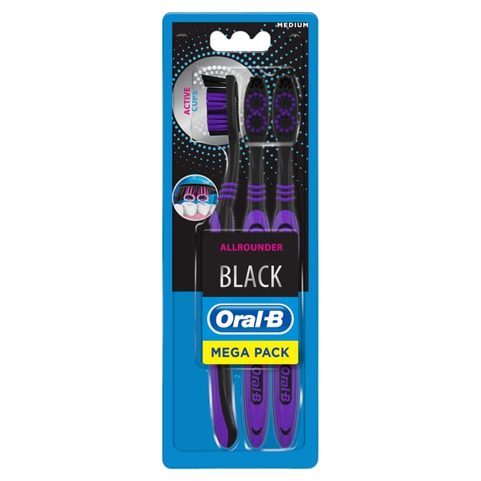 Oral-B Allrounder Black Toothbrush 3 Pack