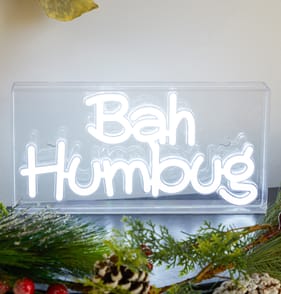 Prestige Battery Operated LED Festive Neon Sign - Bah Humbug