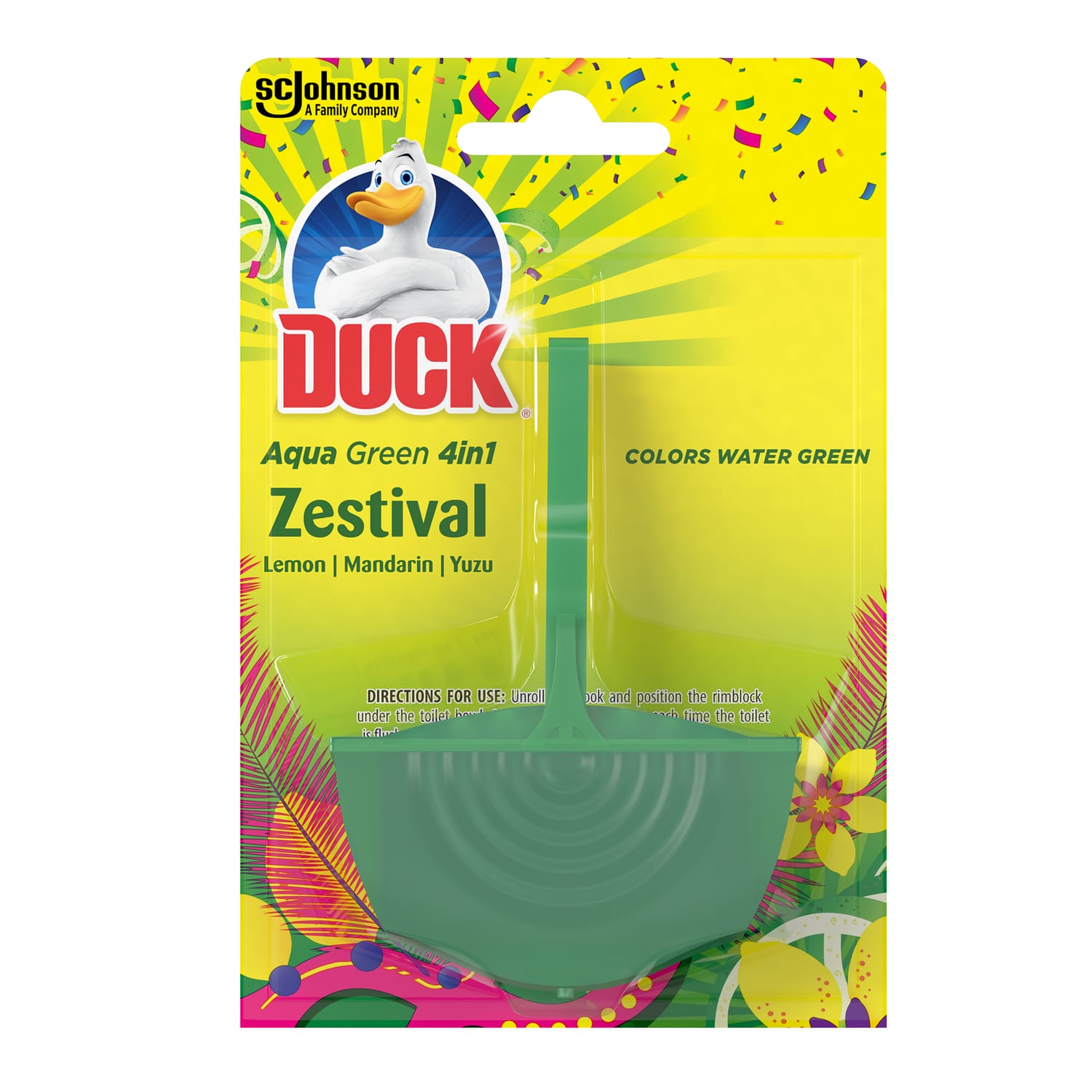 Duck Aqua Green Rim Block Toilet Cleaner 36g - Zestival | Home Bargains