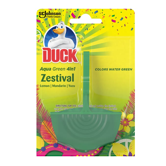 Duck Aqua Green Rim Block Toilet Cleaner 36g - Zestival