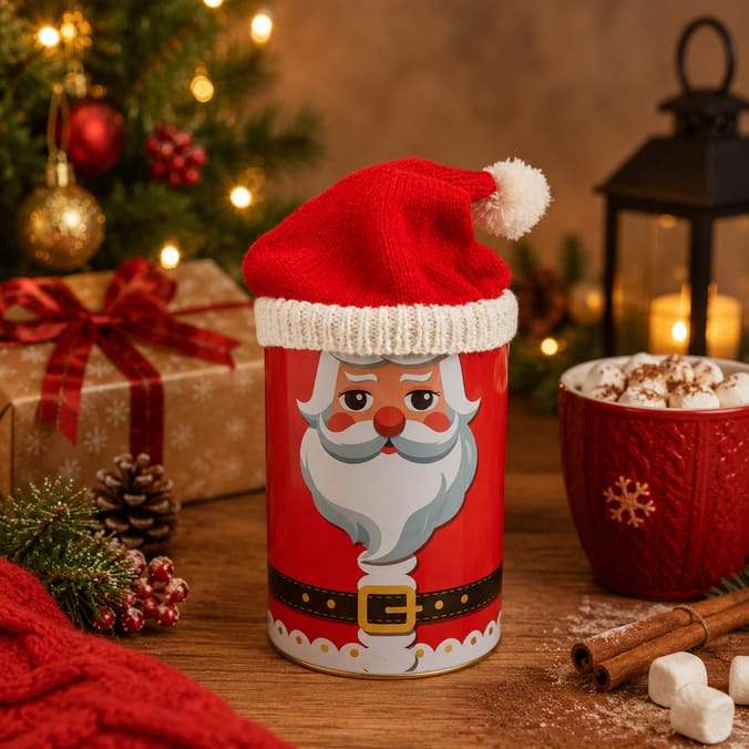 Christmas Santa Hat Biscuit Tin