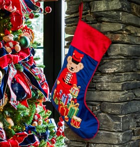 The Lifestyle Edit Timeless Christmas Bear Stocking