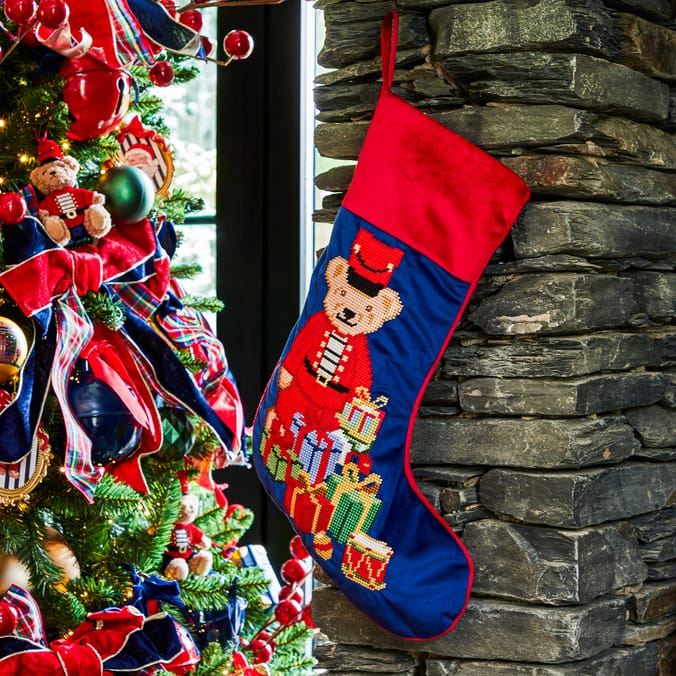 The Lifestyle Edit Timeless Christmas Bear Stocking