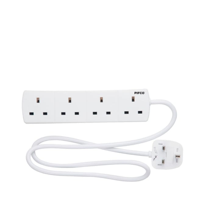 Pifco Extension Socket 2m - 4 Way Gang