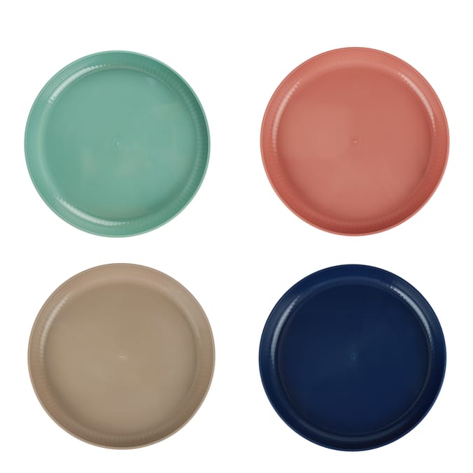 Summer Ribbed Side Plates 4 Pack - Multi-Colour