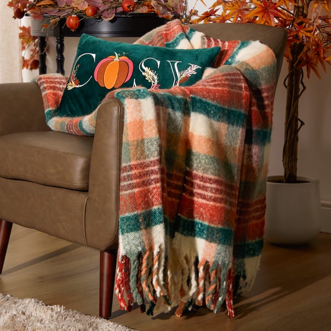 The Lifestyle Edit Harvest Faux Mohair Throw
