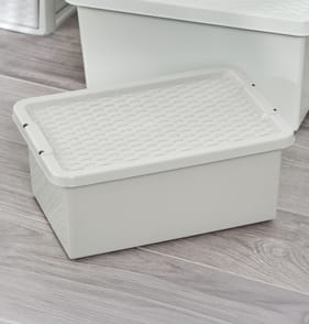 Utility Rattan Storage Box Cream 12L