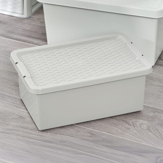 Utility Rattan Storage Box Cream 12L