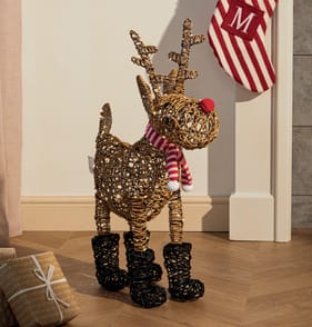 Prestige Battery Operated LED Light-Up Reindeer with Boots 75cm