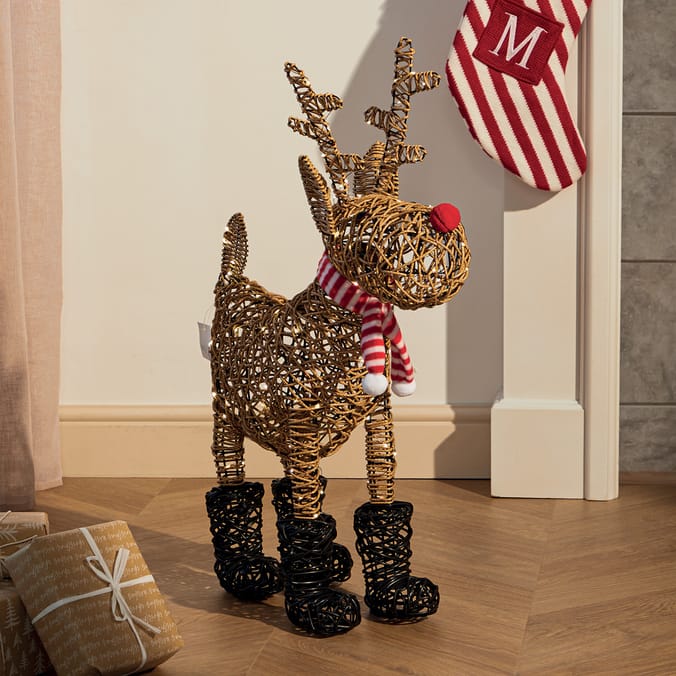 Prestige Battery Operated LED Light-Up Reindeer with Boots 75cm