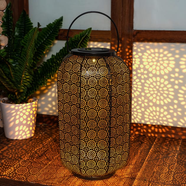 The Outdoor Living Collection Moroccan Style Solar Lantern | Home Bargains