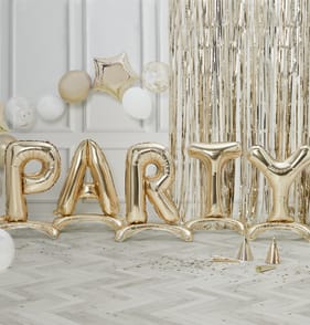 Let's Party Floor Standing Balloons - Gold
