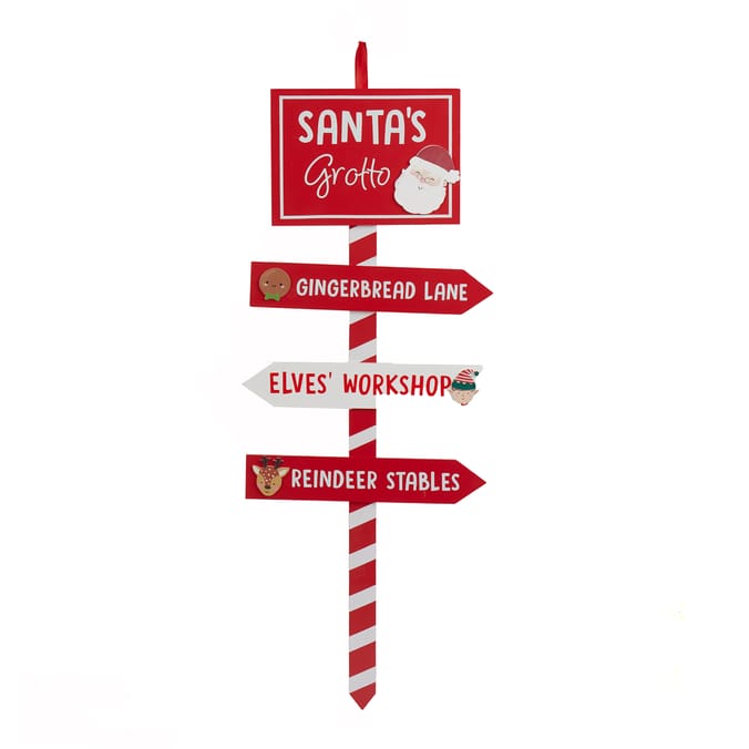 Winter Charm Christmas Stake Sign - Santa's Grotto 