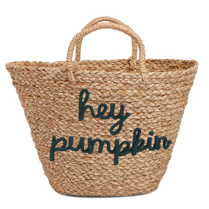 The Lifestyle Edit Autumn Wicker Basket - Hey Pumpkin