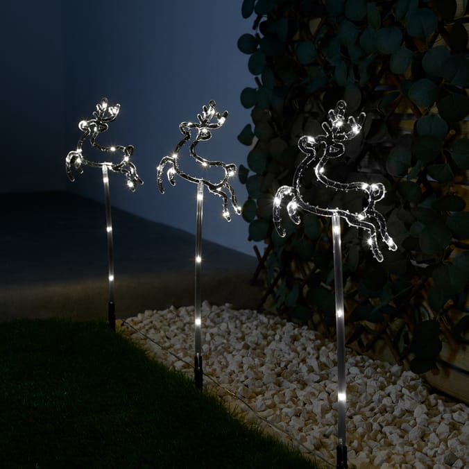 Prestige Battery Operated LED Stake Light 3 Pack - Reindeer