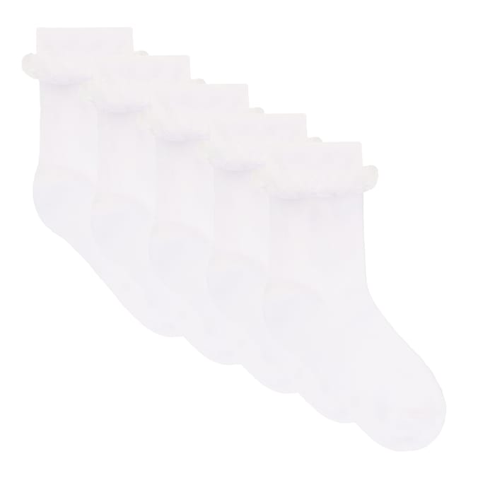 Originals White Frill Ankle Socks 5 Pack