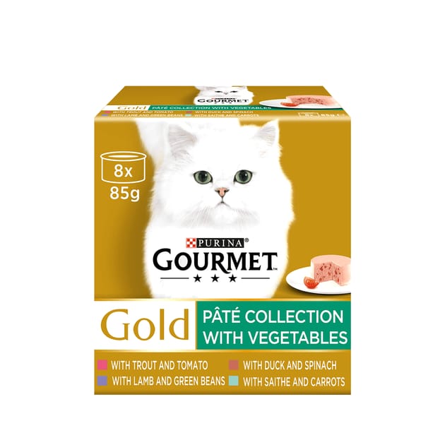 Gourmet Gold Pate Collection with Vegetables Wet Cat Food 8 x 85g