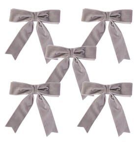 Frosted Spirit Velvet Bow 5 Pack - Grey