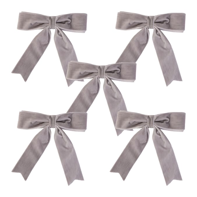 Frosted Spirit Velvet Bow 5 Pack