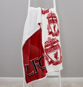 Liverpool FC Crested Sherpa Fleece Blanket