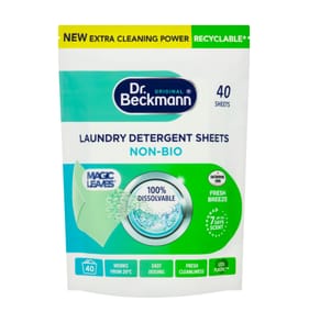 Dr. Beckmann Magic Leaves Laundry Detergent Sheets NON-BIO 40 Sheets