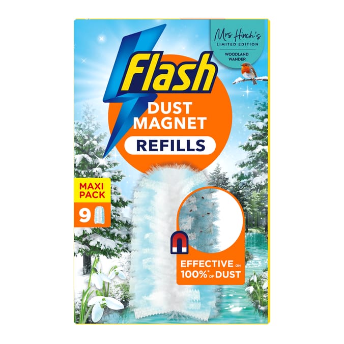 Flash Mrs Hinch's Dust Magnet Duster Refills Woodland Wander 9 Pack   