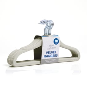 Home Solutions 10 Non-Slip Velvet Hangers - Grey